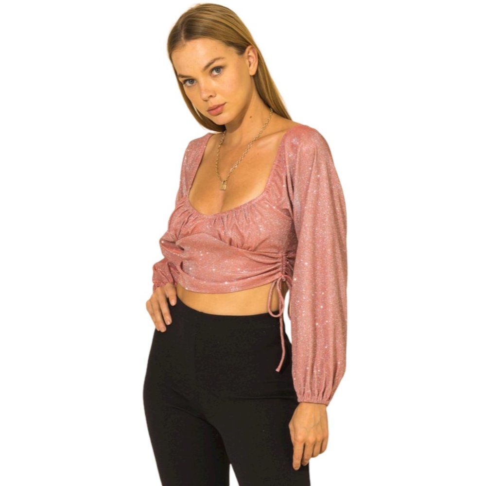 Hyfve Ruched Front Shirring Drawstring Top - Picture 4 of 8